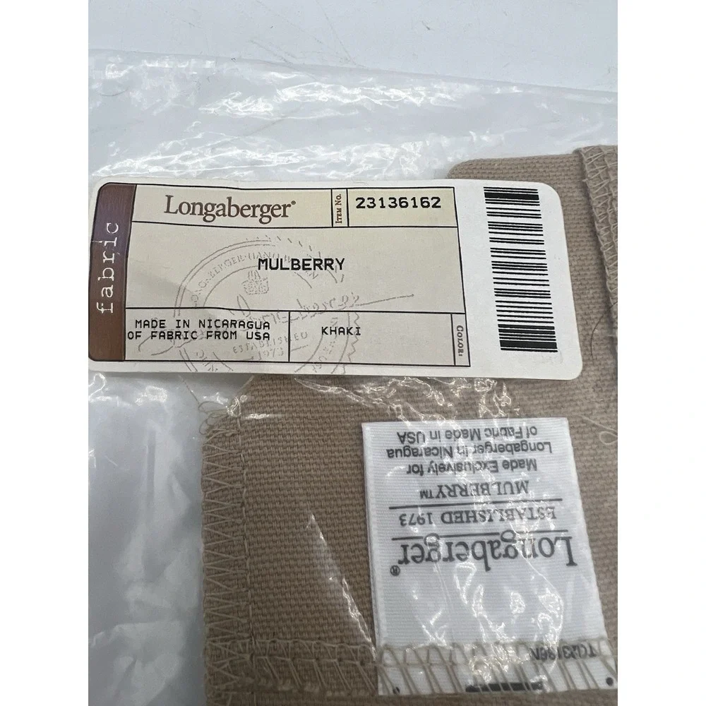 Longaberger Mulberry‎ Basket Liner Only - Khaki - NEW!!